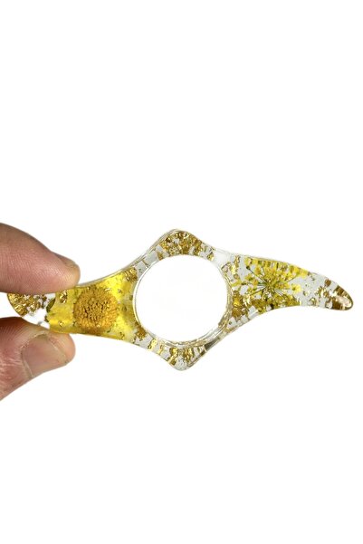 Choice حاملات صفحات كتب من الراتنج على شكل زهور مجففة، لون أصفر - قطعة واحدة ...