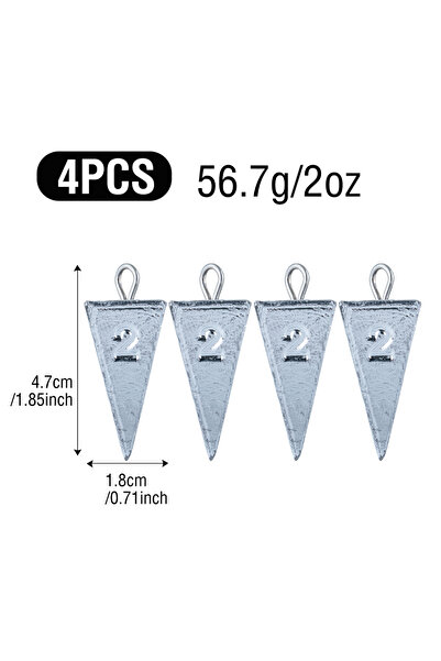 Choice 4 قطع من أثقال صيد الأسماك، 2 أونصة، هرمية مثلثة، أوزان ركوب الأمواج، ...