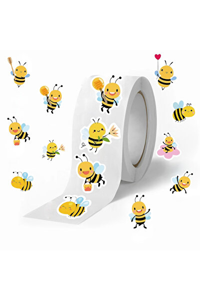 Choice 500pcs-091 500pcs Cartoon Bee Reward Sticker Roll Labels Sticker for W...