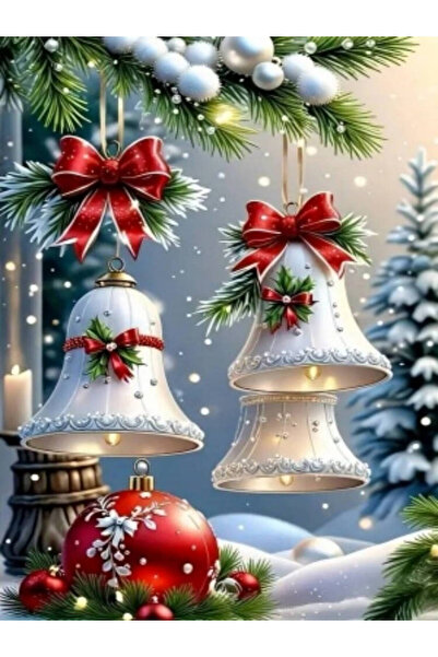 Choice Full Round 20x30cm 9759 Huacan 5D Full Diamond Painting Christmas Bell...