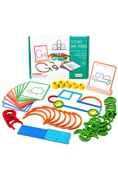 MONTESORİ Joc educativ de potrivire cu cărți și bețe