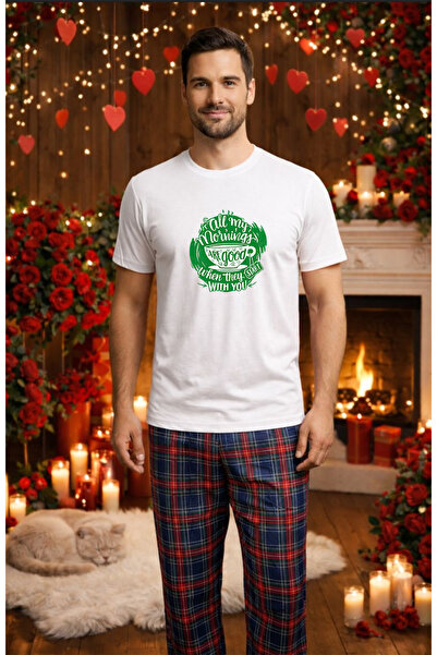 MVRDAR Set pijamale barbati bumbac Colectia Valentine's Day, Dragobete