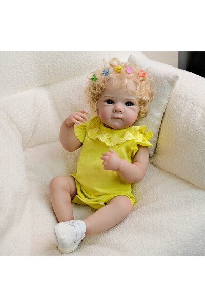 Choice دمية طفل حديث الولادة واقعية من نوع بيتي، مقاس 47 سم، لون أصفر، من إنت...