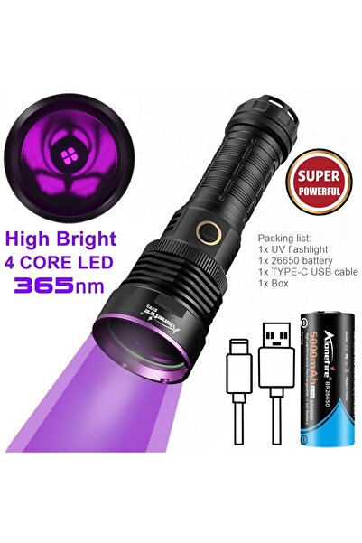 Choice 26650 black UV light 30W High power 365nm LED UV Blacklight Flashlight...