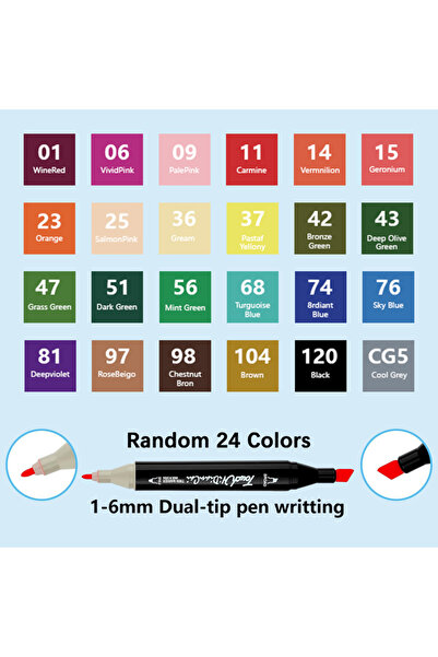 Choice 24 Colors 24-168 Colors Alcohol Markers Set Dual Tips Blender Art Mark...