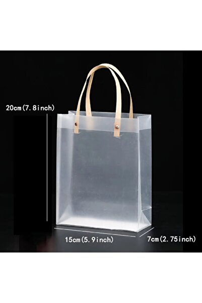 Choice1 as shown 15x20x7cm 10PCS Transparent Frosted Plastic Handbag Made of ...