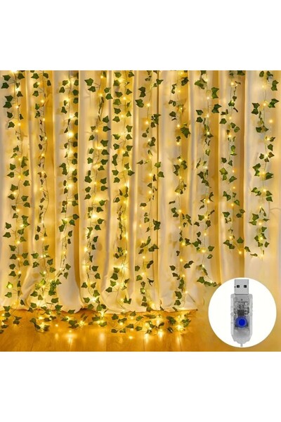 Choice 1PC 3M100LED Warm white 1PC 3M100LED8 mode USB artificial ivy leaf cur...