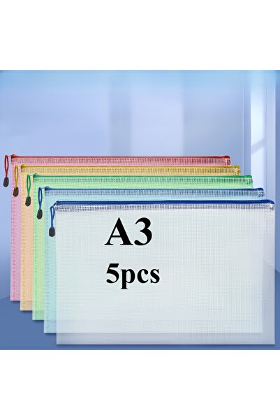 Choice 5 قطع من حافظات مشاريع A3 بسحاب من مادة PVC - حقائب تنظيم فنية ووثائق ...