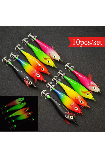 Choice 10 قطع - أخطبوط - 6-10، 10 قطع طعم صيد الحبار الأفقي المتوهج، طعم صيد ...