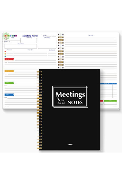 Choice Black 1Pc Meeting Notebook for Work with Action Items, Office/ Busines...