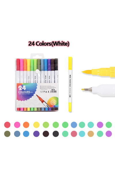 Choice مجموعة أقلام تلوين مكونة من 24 لونًا - أبيض، من 12 إلى 120 لونًا، قلم ...