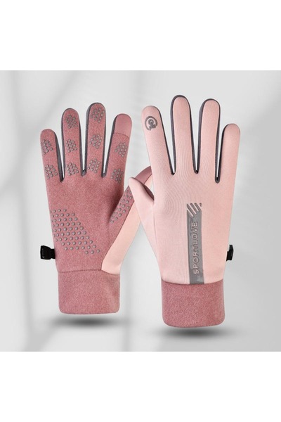 Choice قفازات شتوية وردية اللون للنساء لركوب الدراجات، مصنوعة من الصوف الحرار...