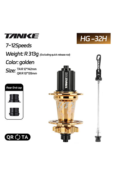Choice محور دراجة جبلية ذهبي HG-R TANKE 120 Click ذو 6 محامل، 32 فتحة، أمامي ...