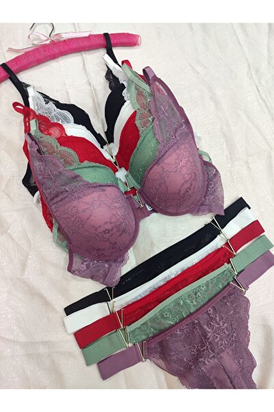 Love Angels Σετ εσωρούχων V Detailed Underwire χωρίς επένδυση, Σετ 5 τεμαχίων