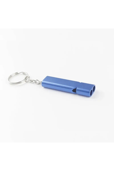 Choice Blue Flat Aluminum Alloy Dual Frequency Survival Whistle Double Tube O...