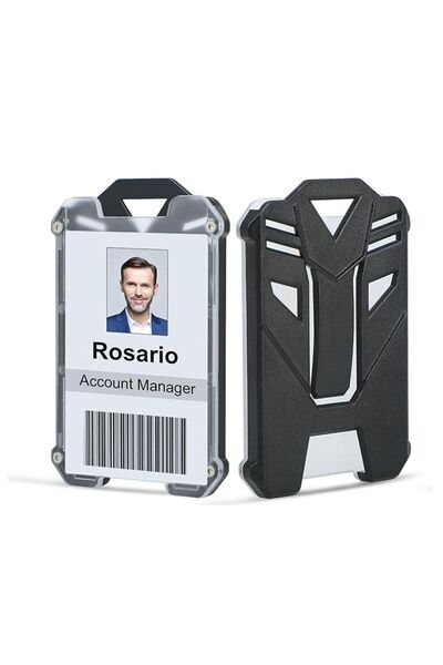 Choice حامل بطاقة هوية قابل للسحب وسلسلة مفاتيح متينة مزودة بمشبك حزام.