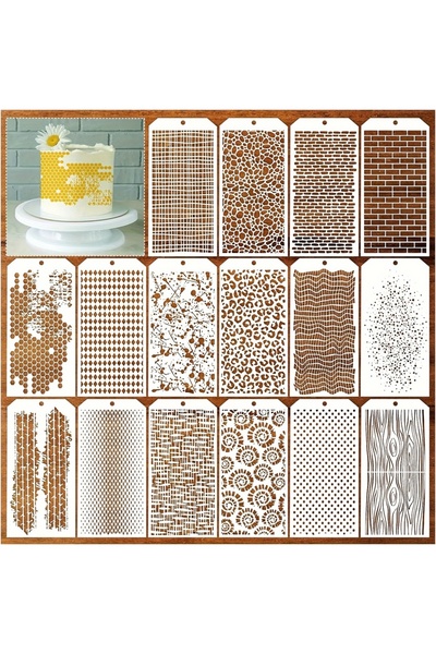 Choice مجموعة استنسل بيضاء مكونة من 16 قطعة، هندسية وزهرية - قوالب فنية قابلة...