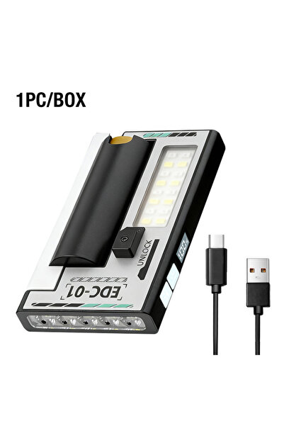 Choice مصباح يدوي أبيض صغير متعدد الوظائف، ضوء تحذير للطوارئ، محمول، مزود ببط...