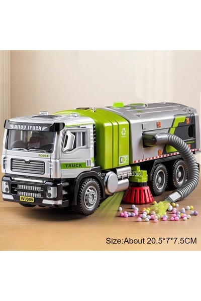 Choice4 DS6212D أخضر، مقياس 1:50، سيارة كاسحة قمامة مصنوعة من سبيكة معدنية، ن...