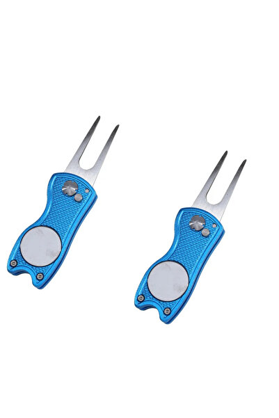 Choice 2PCS-Blue 1/2pc Foldable Golf Divot Repair Tool with Golf Ball Tool Pi...