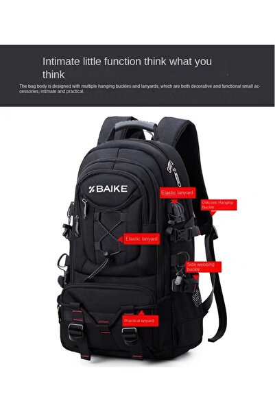 Choice حقيبة ظهر سوداء مقاومة للماء للمشي لمسافات طويلة للرجال والنساء، حقيبة...