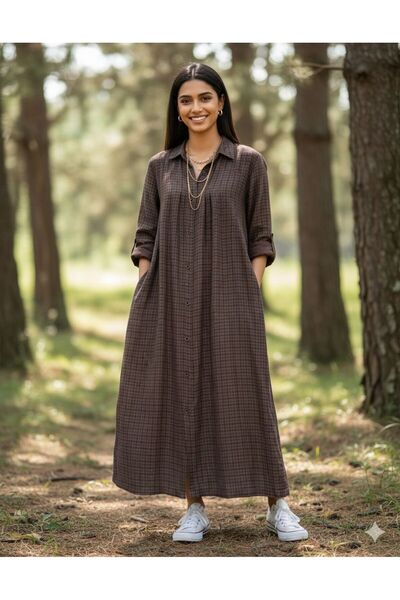 StepIntex New style, retro literary loose casual shirt dress for women