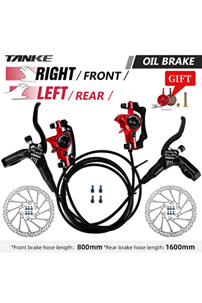 Choice فرامل قرصية هيدروليكية للدراجات الجبلية من TANKE، مقاس 160 مم، لون أحم...