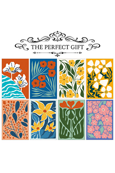 Choice 12 قطعة من بطاقات الحائط الفنية الزهرية ذات الخطوط البسيطة، هدية فنية ...