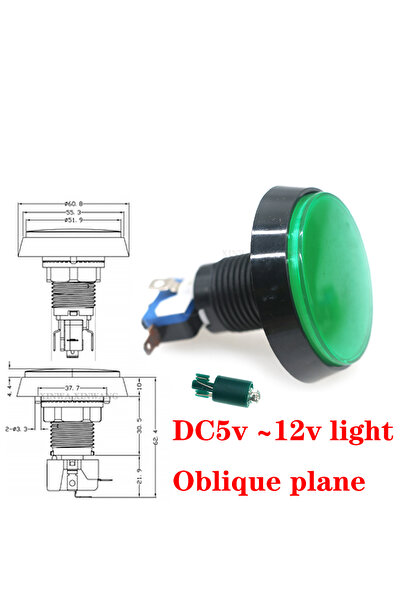 Choice3 إضاءة LED خضراء بجهد 12 فولت وقطر 60 مم تعمل بالضغط، مناسبة لألعاب ال...