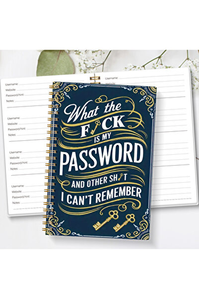Choice دفتر كلمات مرور A5 باللون الأزرق الداكن، منظم حسابات الإنترنت وتسجيل ا...