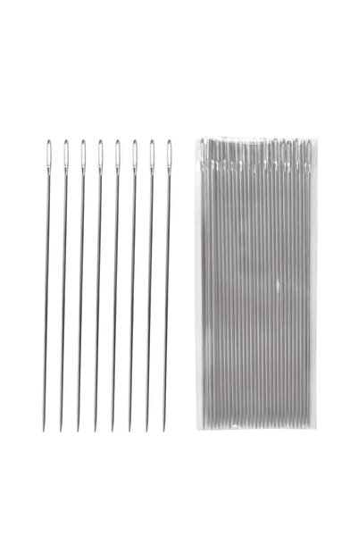 Choice 100pcs 100 PCS Stainless Steel Large Eye Needles Home Hand Sewing Need...