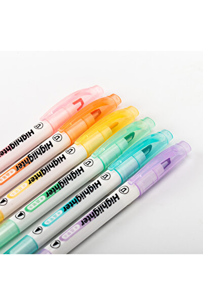 Choice 6 Colors 6 Colors/Set Double Head Pastel Highlighter Pens Unique Windo...