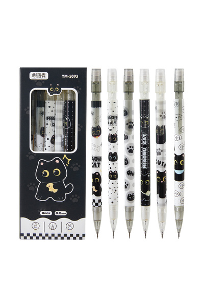 Choice 6 أقلام رصاص ميكانيكية لطيفة على شكل حيوانات مع ممحاة مدمجة قابلة للمس...