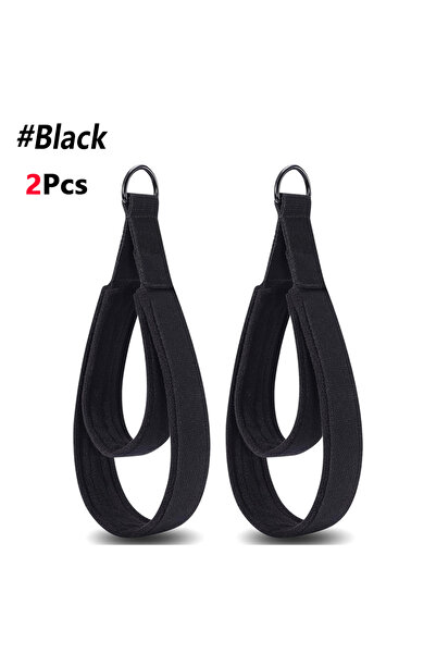 Choice حزامان أسودان لتمارين البيلاتس، مبطنان ناعمان، بحلقتين مزدوجتين وحلقة ...