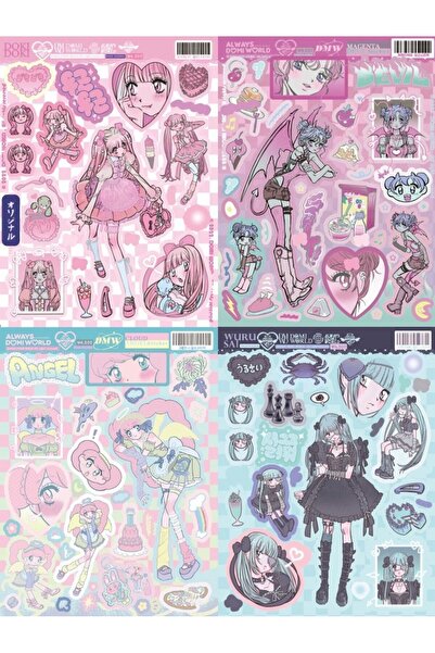 Choice4 جميع ملصقات دومي الأربعة (1/4 قطعة) بتصميم إنستغرام، ملصقات شخصية فتا...