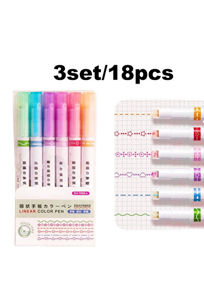 Choice 3 6Pcs New Flower Shape Outline Pens Highlighter Marker Curve Roller T...