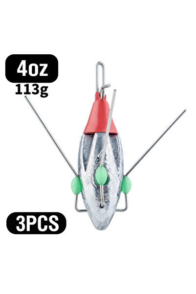 Choice 3 قطع من ثقل صيد سبوتنيك، وزن 4 أونصات، وزن صيد من 3 إلى 8 أونصات، مزو...