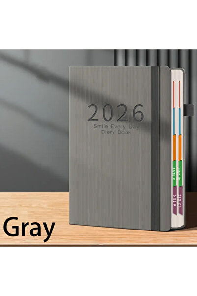 Choice دفتر يوميات محمول A5 رمادي اللون، مصنوع من جلد صناعي محكم، دفتر تقويم ...