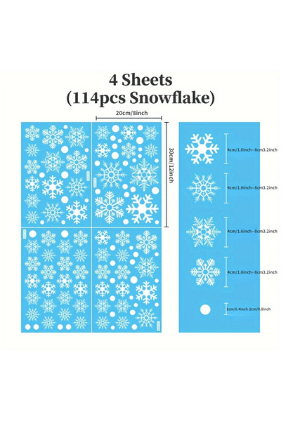 Choice ورق جدران أبيض كما في الصورة للعام الجديد، ملصق نافذة ندفة الثلج اللام...