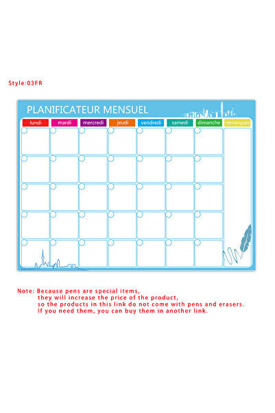 Choice Only-03FR A3 Size Magnetic Weekly &monthly Planner Dry Erase Calendar ...