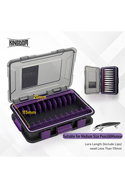 Kingdom صندوق تخزين طُعم أرجواني مقاوم للماء، تصميم يمكنك صنعه بنفسك، مقاوم ل...