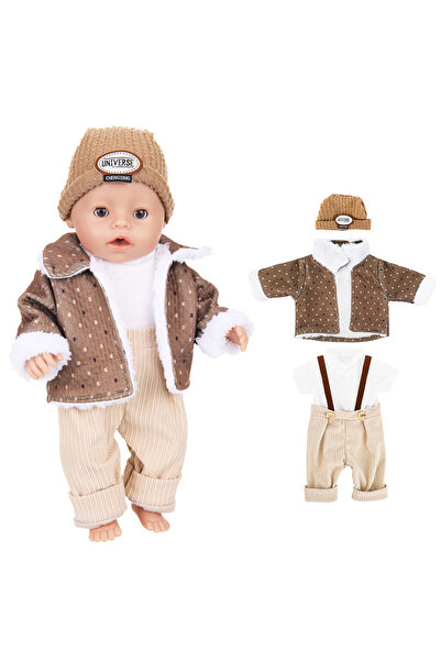 Choice طقم ملابس دمية ستايل إي لدمية أطفال مقاس 43 سم، يتكون من جاكيت جلد وبن...