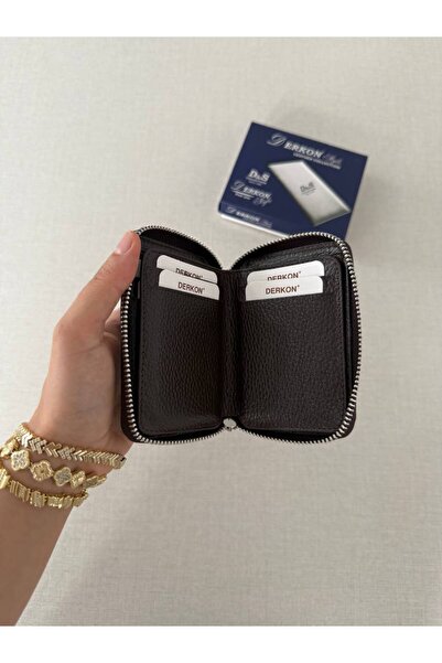 DERKON Moskov Zippered Genuine Leather Wallet