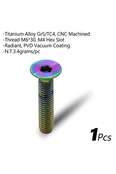 Choice مسامير سماعة رأس دراجة KOCEVLO بألوان قوس قزح M6-30، مصنوعة من التيتان...