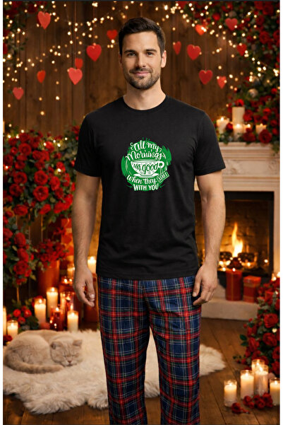 MVRDAR Set pijamale barbati bumbac Colectia Valentine's Day, Dragobete