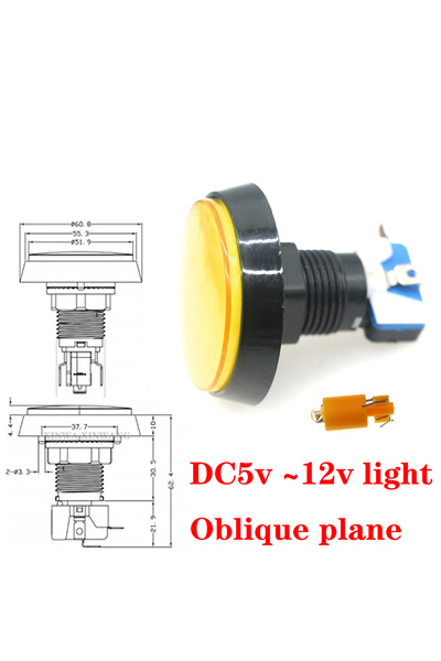 Choice1 إضاءة LED صفراء بجهد 12 فولت وقطر 60 مم تعمل بالضغط، مناسبة لألعاب ال...