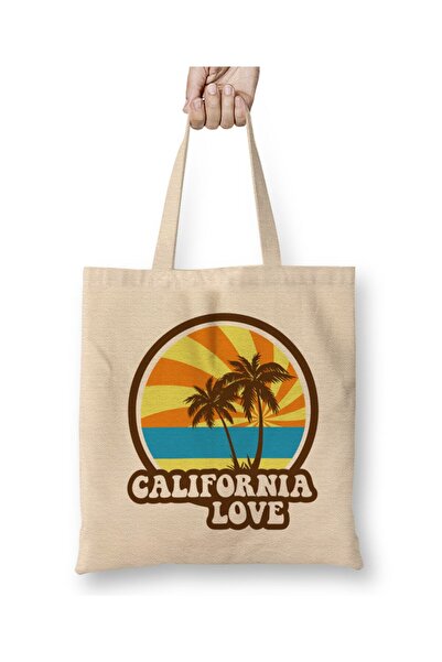 Toyaso حقيبة تسوق من القماش الأبيض الصيفي من كاليفورنيا لوف ريترو، حقيبة تسوق...