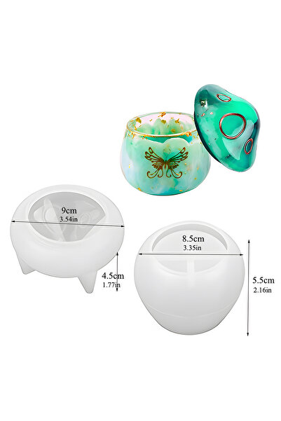 Choice WHITE Mushroom House Jewelry Storage Box Silicone Mold With Cover DIY ...