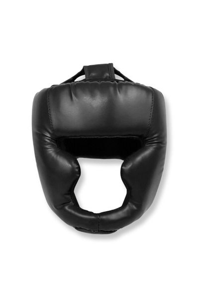 Choice خوذة ملاكمة جلدية سوداء (للبالغين) للكاراتيه والملاكمة التايلاندية وال...