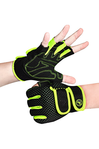 Choice قفازات MOREOK للتمرين الرياضي للرجال والنساء باللون الأخضر النيون، وسا...
